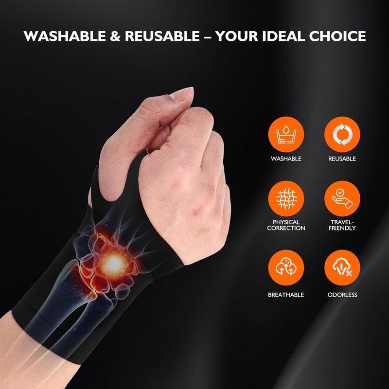 DR.SPRING Adjustable Wrist Brace & Wrist Protector for Carpal Tunnel, Arthritis & Tendonitis & Wrist Pain Relief, Breathable Moisture-Wicking Fabric with Durable hook-and-loop straps - Image 3